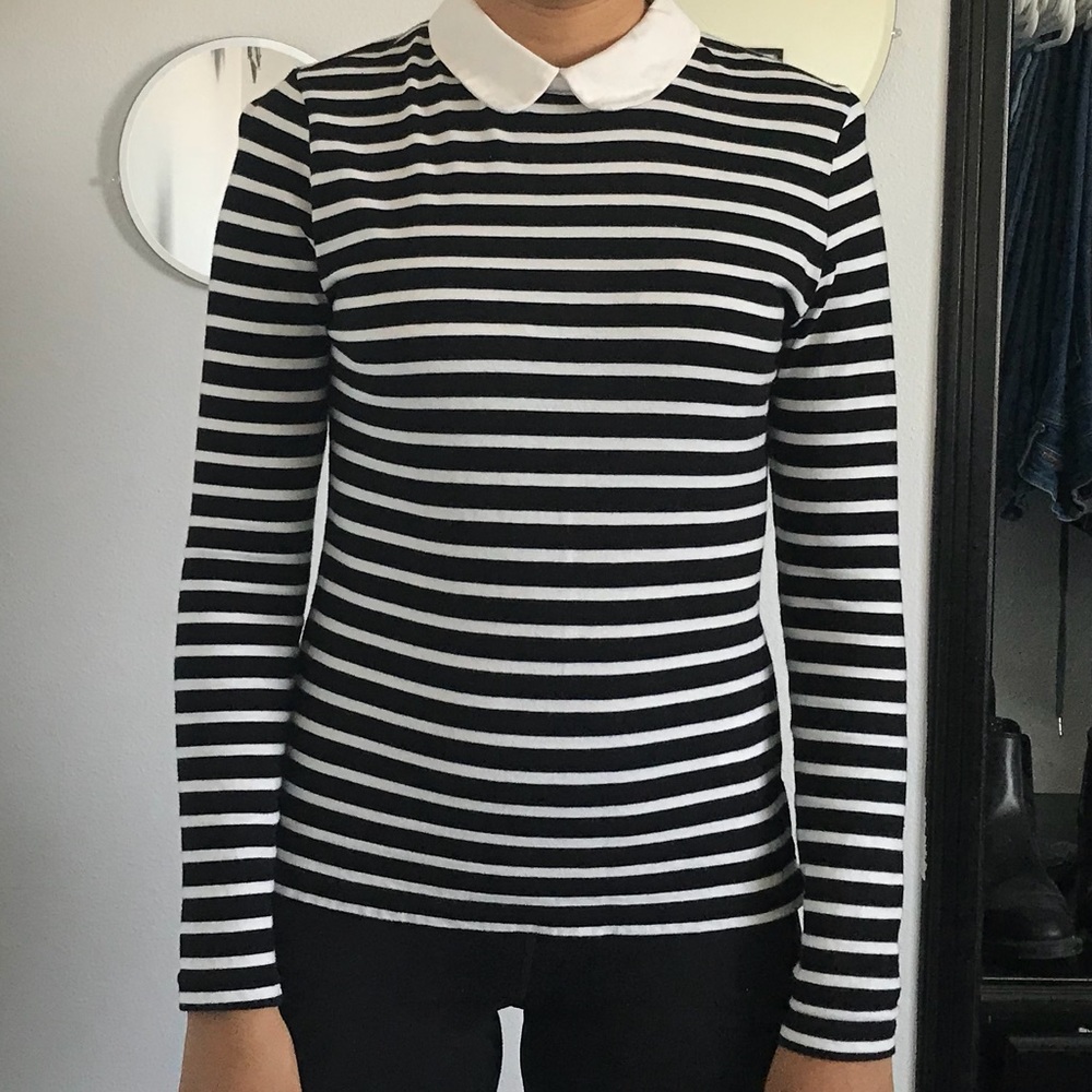Forever 21 striped collared top